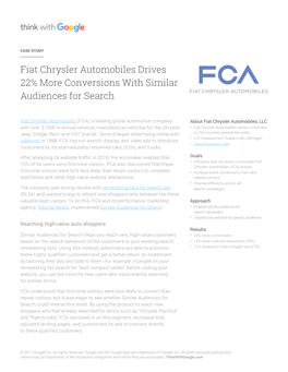 Fiat Chrysler Automobiles Drives 22% More Conversions with Similar Audiences for Search