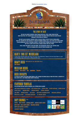 Blueiguana Tequila Bar Menu | Carnival Cruise Line