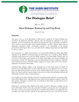 The Dialogue Brief