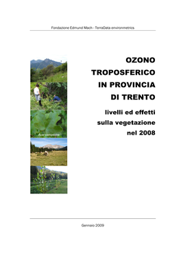 Ozono Troposferico in Provincia Di Trento