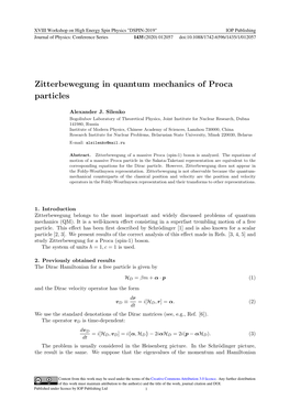 Zitterbewegung in Quantum Mechanics of Proca Particles