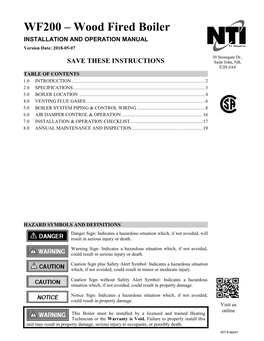 WF200 – Wood Fired Boiler