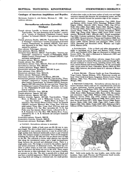 Sternotherus Odoratus (Latreille) Edgren (1960A), Albrecht (1967), Haines (1969), Zug (1971A)