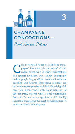 CHAMPAGNE CONCOCTIONS— Park Avenue Potions