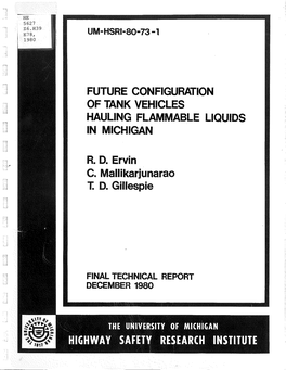 Future Configuration of Tank Vehicles Hauling Flammable Liquids in Michigan