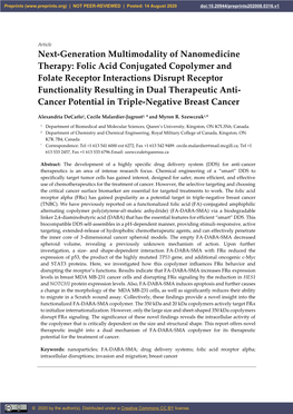 Folic Acid Conjugated Copolymer and Folate Receptor Interactions Disrupt