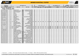 Midweek Basketball Coupon 17/02/2021 09:30 1 / 1