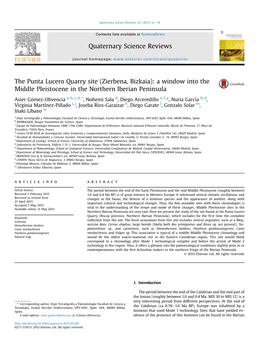 (Zierbena, Bizkaia): a Window Into the Middle Pleistocene in the Northern Iberian Peninsula