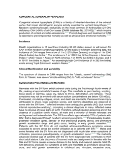 Congenital Adrenal Hyperplasia