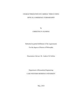 Characterization of Cardiac Tissue Using Optical Coherence Tomography