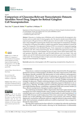 Comparison of Glaucoma-Relevant Transcriptomic Datasets Identifies