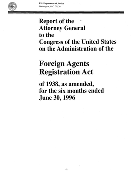 Foreign Agents Registration Act | Department of Justice