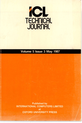 ICL Technical Journal Volume 5 Issue 3