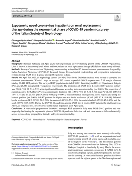 Survey of the Italian Society of Nephrology