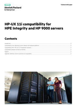 HP-UX 11I Compatibility for HPE Integrity and HP 9000 Servers