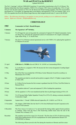 WAR and PEACE in the HORNET Updated 0630/2016