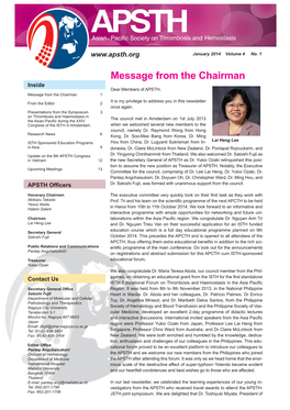 Update on the 8Th Congress of the Asian - Pacific Society of Thrombosis and Hemostasis