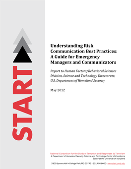 Understanding Risk Communication Best Practices: a Guide for Emergency Managers and Communicators