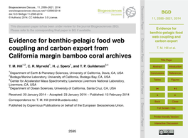 Evidence for Benthic-Pelagic Food Web Coupling and Carbon Export