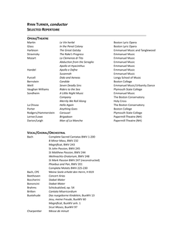 RLT Conductor Repertoire 2017