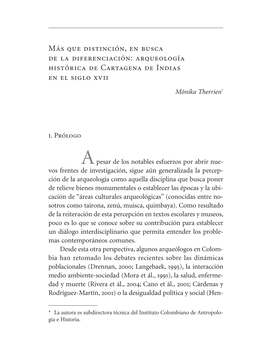 Arqueología Histórica De Cartagena De Indias En El Siglo Xvii