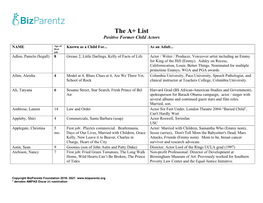 The A+ List Positive Former Child Actors