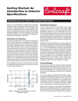 Getting Started: an Introduction to Inductor Specifications