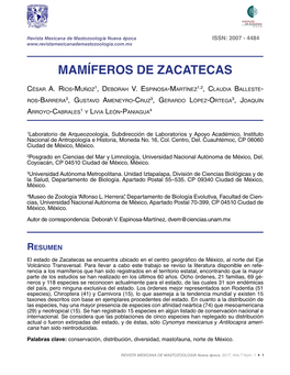 Mamíferos De Zacatecas