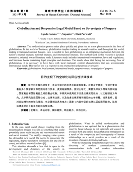 Globalization and Responsive Legal Model Based on Sovereignty of Purpose