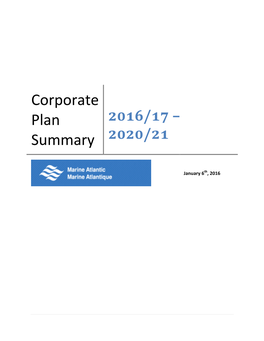 Corporate Plan Summary 2016/17