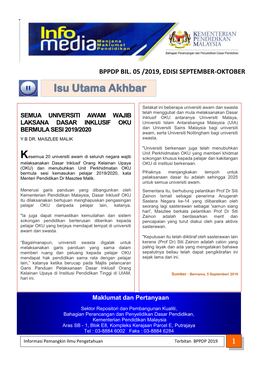 Bppdp Bil. 05 /2019, Edisi September-Oktober