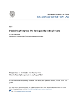 The Taxing and Spending Powers