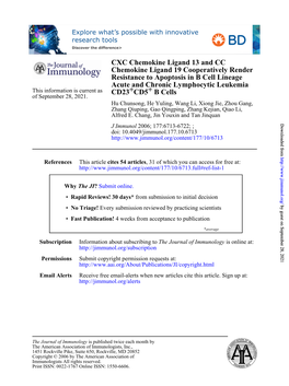 B Cells +CD5 + CD23 Acute and Chronic Lymphocytic Leukemia