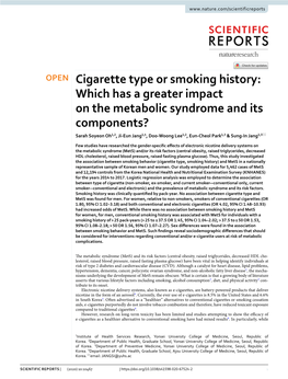 Cigarette Type Or Smoking History