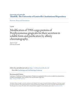 Modification of T9SS Cargo Proteins of Porphyromonas Gingivalis for Their Secretion in Soluble Form and Purification by Affinity Chromatography