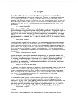 ISU Fall Tourney Round 7 I) It Included William Cooper Whose Scenes Fi'om Provincial Life Started the Movement. This Was Followe