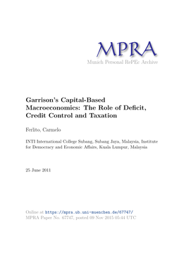 Garrison's Capital-Based Macroeconomics