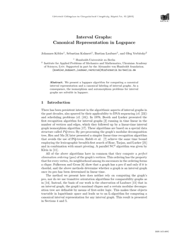 Interval Graphs: Canonical Representation in Logspace