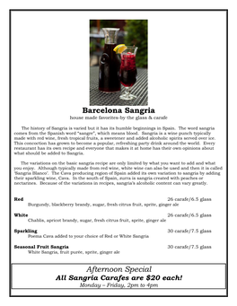 Barcelona Sangria Afternoon Special