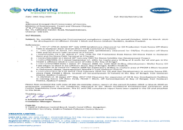 EC Compliance Report: Oil Production from Ravva Off-Shore Field In