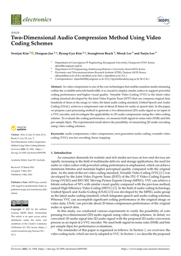 Two-Dimensional Audio Compression Method Using Video Coding Schemes