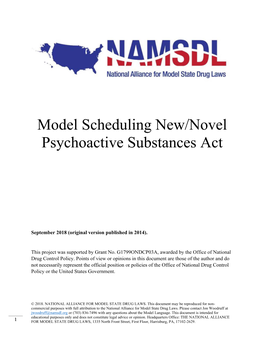 Model Scheduling New Novel Psychoactive Substances