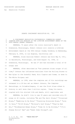 *Ss26/R1218* Mississippi Legislature Regular