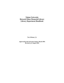 Library Department Handbook