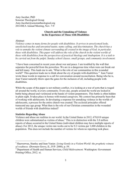 1 Amy Jacober, Phd Sonoran Theological Group Amy.Jacober@Sonorantheological.Org 2014 REA Annual Meeting, Nov. 7-9 Church And