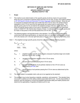 MT 220-04 (06/01/04) 1 of 5 METHODS of SAMPLING AND