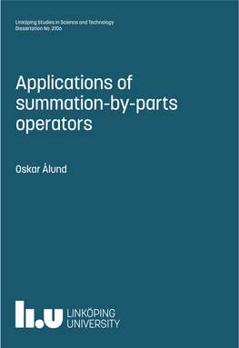 Applications of Summation-By-Parts Operators