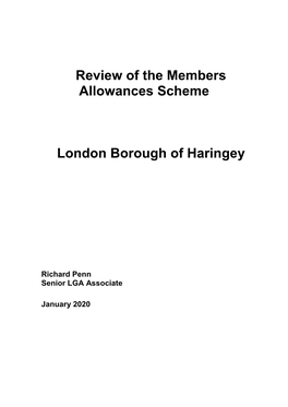Review of the Members Allowances Scheme London Borough of Haringey