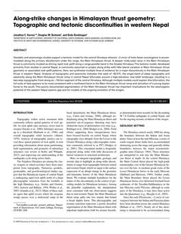 Topographic and Tectonic Discontinuities in Western Nepal