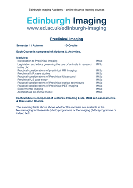 Preclinical Imaging